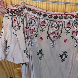 Democracy brand off the shoulder floral blouse